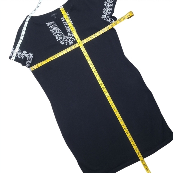 Talbots Embroidered Dress Black White Size Large - Picture 7 of 16